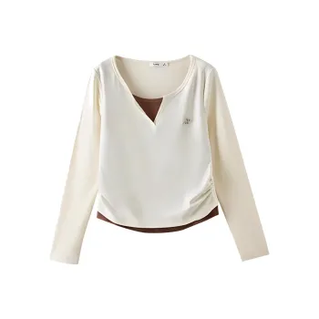 Three Blessings T Shirt Women's Apricot & Coffee