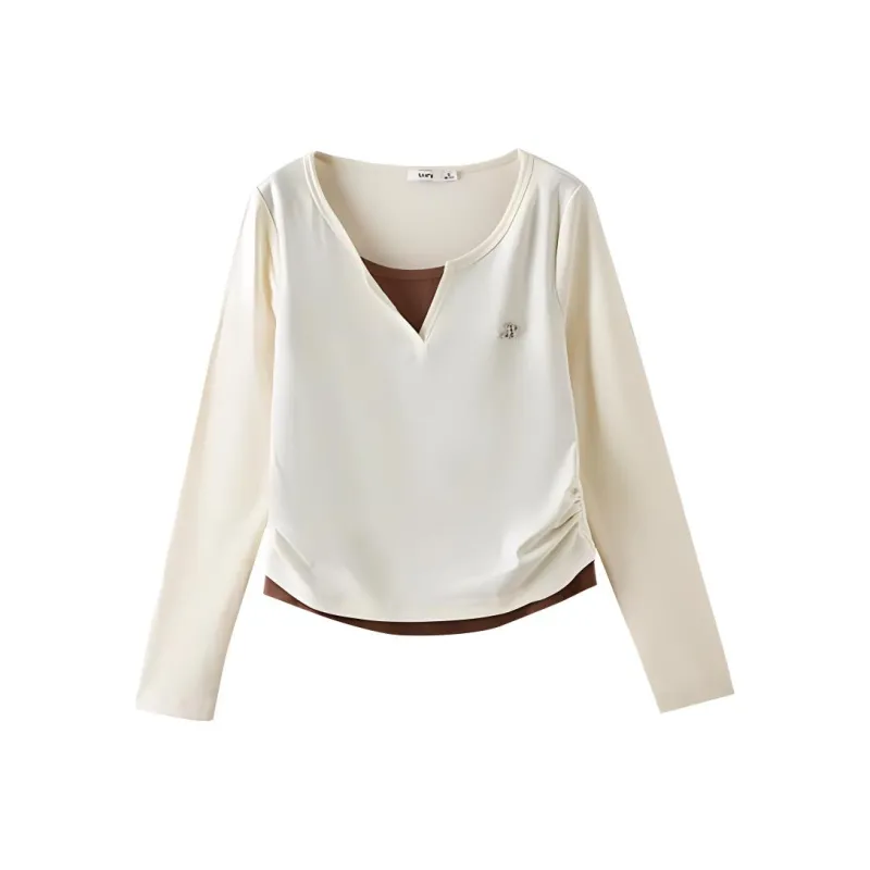 Three Blessings T Shirt Women's Apricot & Coffee-0