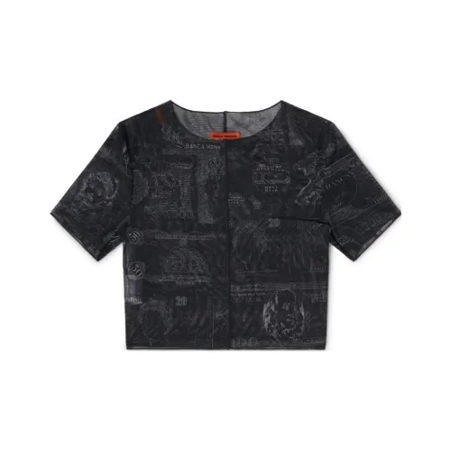 HERON PRESTON Crop Tops Women's Black