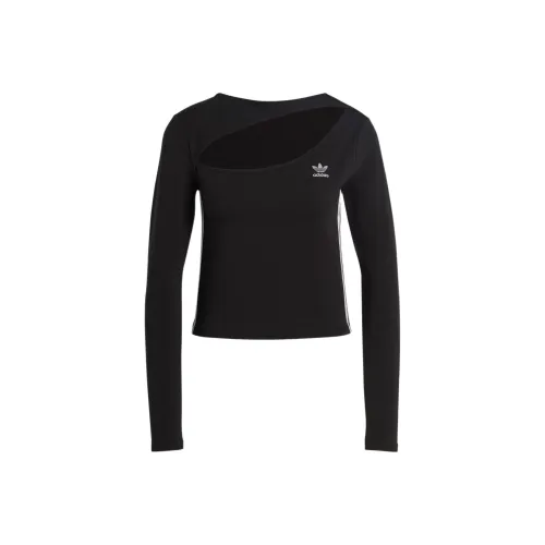 Adidas Originals CENTRE Cut Out Top Crop Tops Women's Black