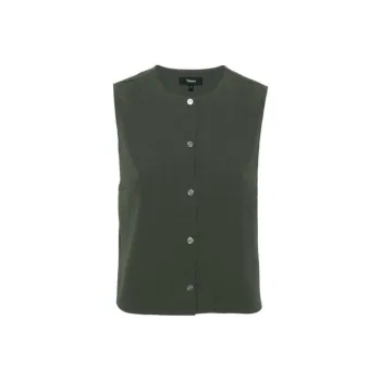 THEORY Striped Crepe Vest