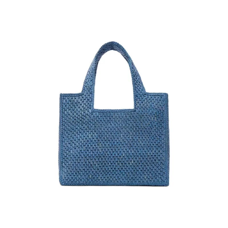 LOEWE Font Tote Raffia Tote Bag, Shopping Bag, Handbag Mini Women's Light Blue-4