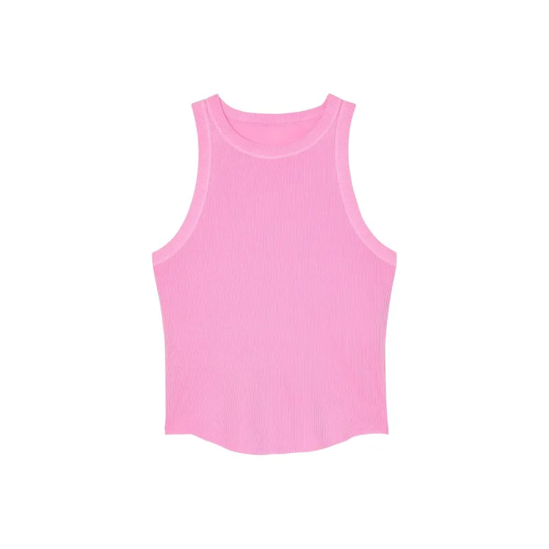 Victoria's Secret PINK HIGH-NECK RIBBED TANK/Lola Pink Tank Tops Women's Laura Pink-0