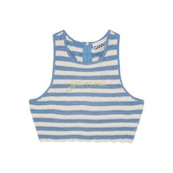 GANNI SS24 Tank Top Women's Glacier Lake Blue