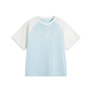 LiNing Sports Trendy Collection Sports Lifestyle Collection T Shirt Women's Light Sky Blue/Ivory