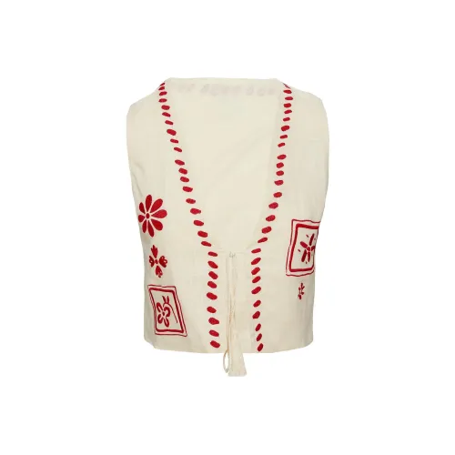 PRINCESS POLLY Tank Tops Women's Cream Red