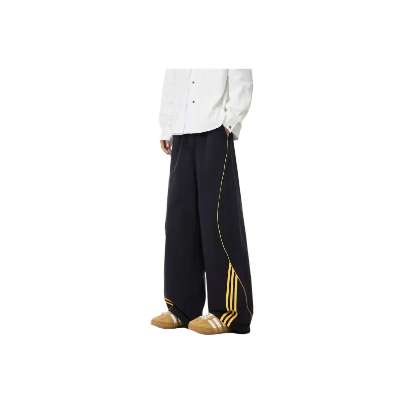 YOUSHIQI Casual Pants Unisex Navy Blue Black-0