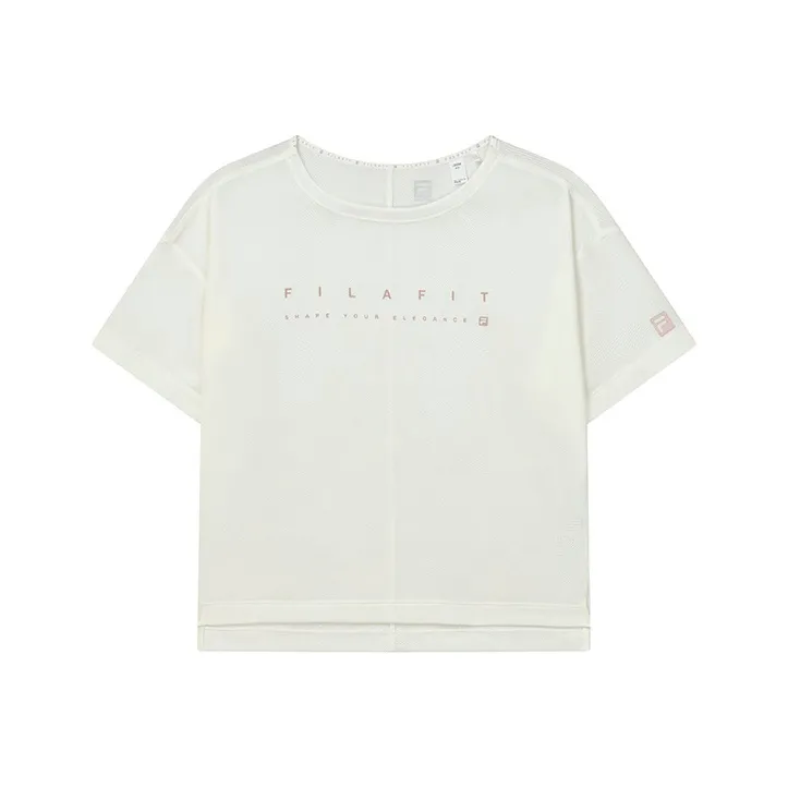 FILA Drop Shoulder Sleeve T Shirt Women's Natural White-0