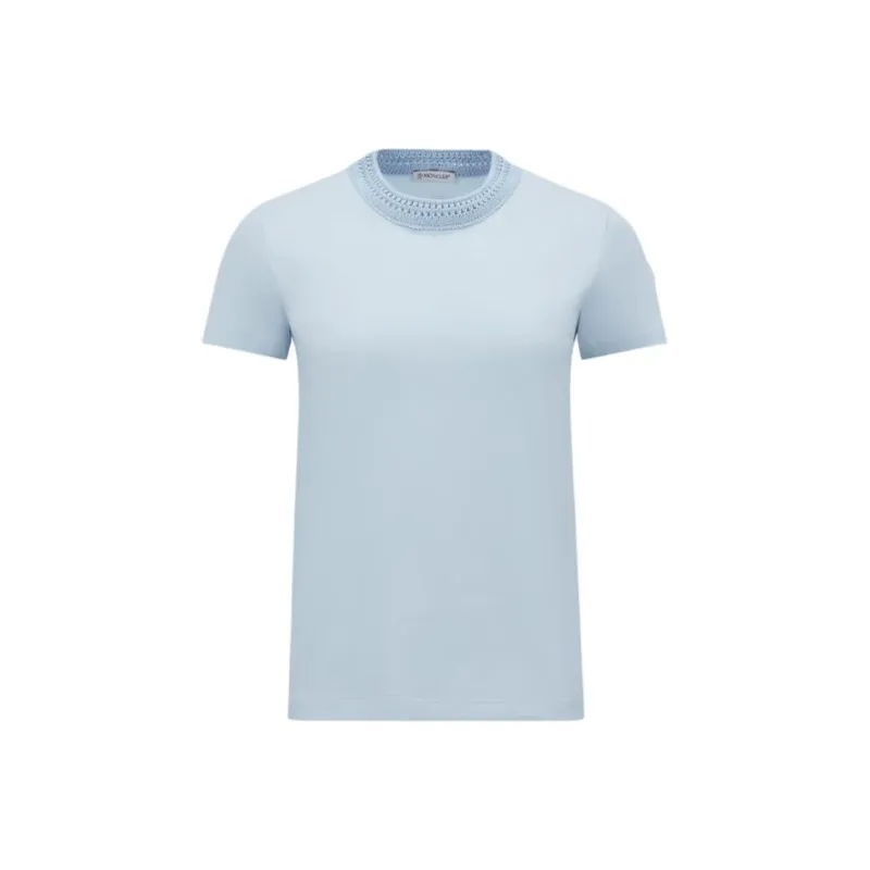 Moncler Crochet detail Cotton T shirt-0