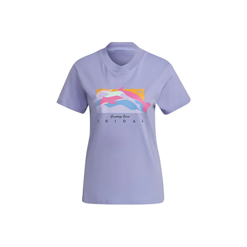 Adidas Originals Fakten T Shirts Women's Light Purple-0