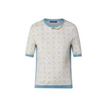 LOUIS VUITTON Since 1854 Contrast Trim Knit Top
