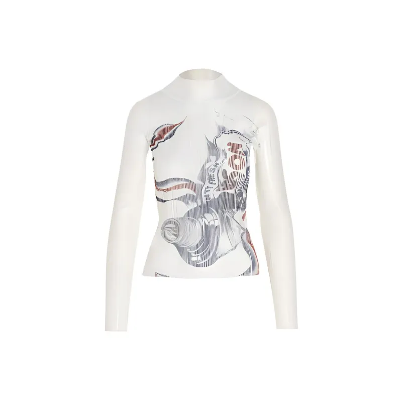 JW Anderson Abstract print High neck Knitted Top-0