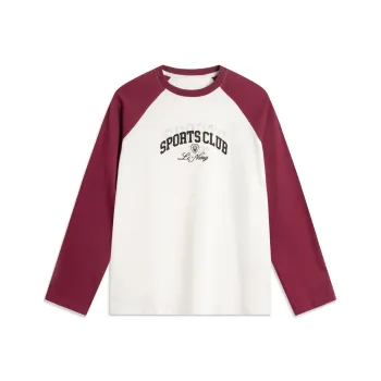 LiNing Sports Life Collection T Shirt Women's Ivory/Cinnabar Red