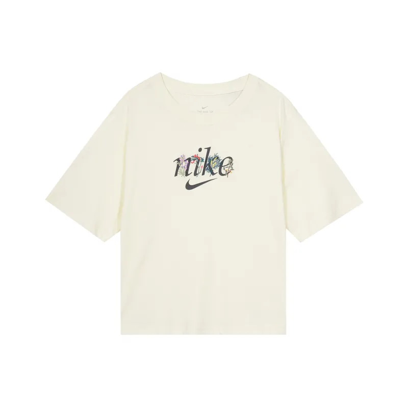 Nike Drop Shoulder Sleeve T Shirt Women's Coconut Milk-0