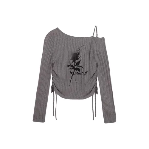MUSTOFF T Shirts Women's Gray