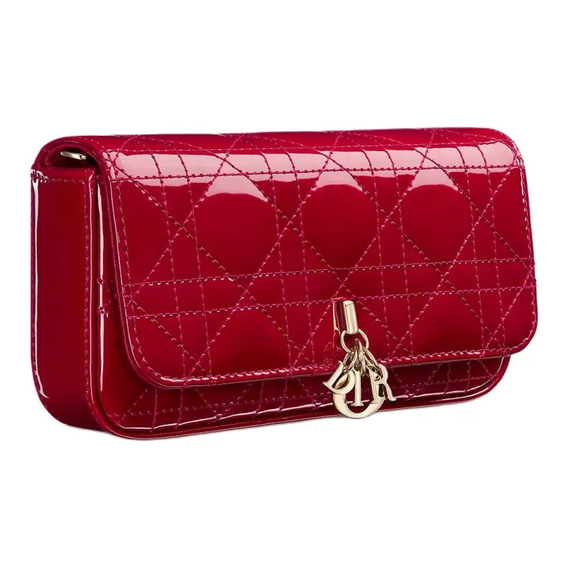 DIOR My Dior Calfskin Clutch, Crossbody Bag, Shoulder Bag Women's Red-2