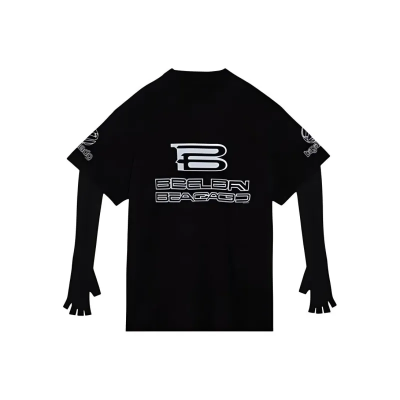 Balenciaga Uv Sleeves T Shirt 'Washed Black/White'-0