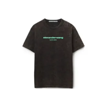 Alexander Wang Drop Shoulder Sleeve T Shirt Unisex Gray