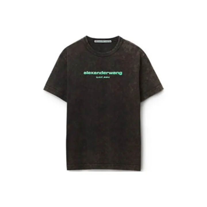 Alexander Wang Drop Shoulder Sleeve T Shirt Unisex Gray-0