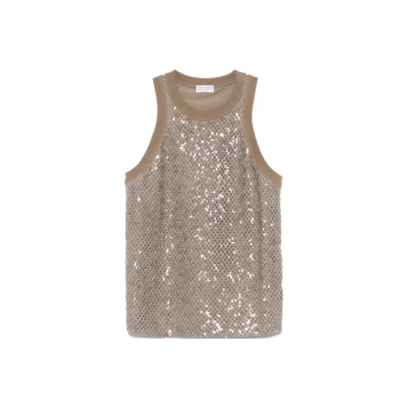 Brunello Cucinelli Sequinned Tank Top-0