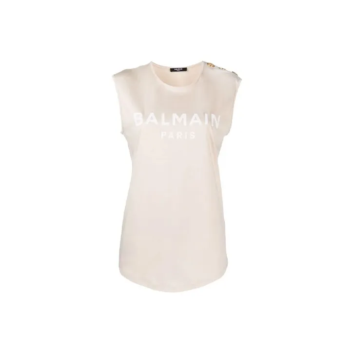 BALMAIN T-Shirts Women's Beige-0