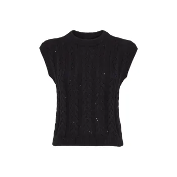 Brunello Cucinelli Dazzling Double Cable Knitted Vest