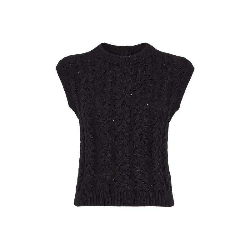 Brunello Cucinelli Dazzling Double Cable Knitted Vest-0