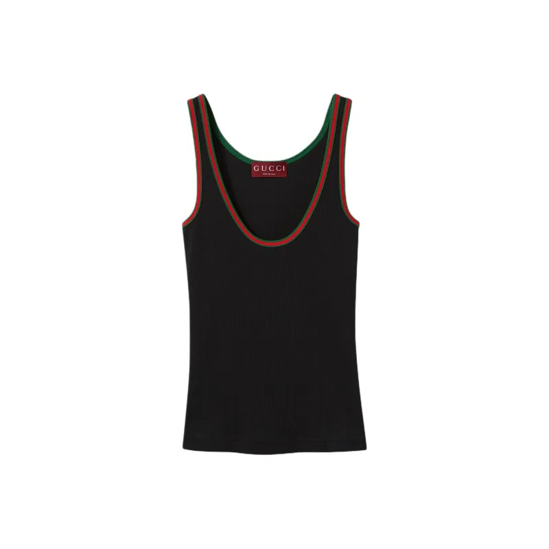 GUCCI Web Tank Top 'Black'-0