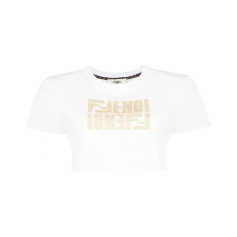 FENDI Crop Tops Women's White-0