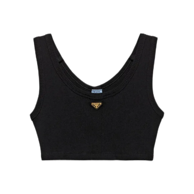 PRADA Triangle-logo Tank Top-0