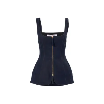 CarolinaHerrera Denim Zip up Top
