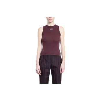 Alexander McQueen Logo Plaque Ribbed Tank Top