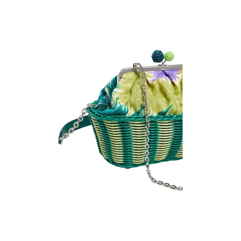 WEEKEND MaxMara Pasticcino Cotton Shoulder Bag Medium Size Women's Green-4