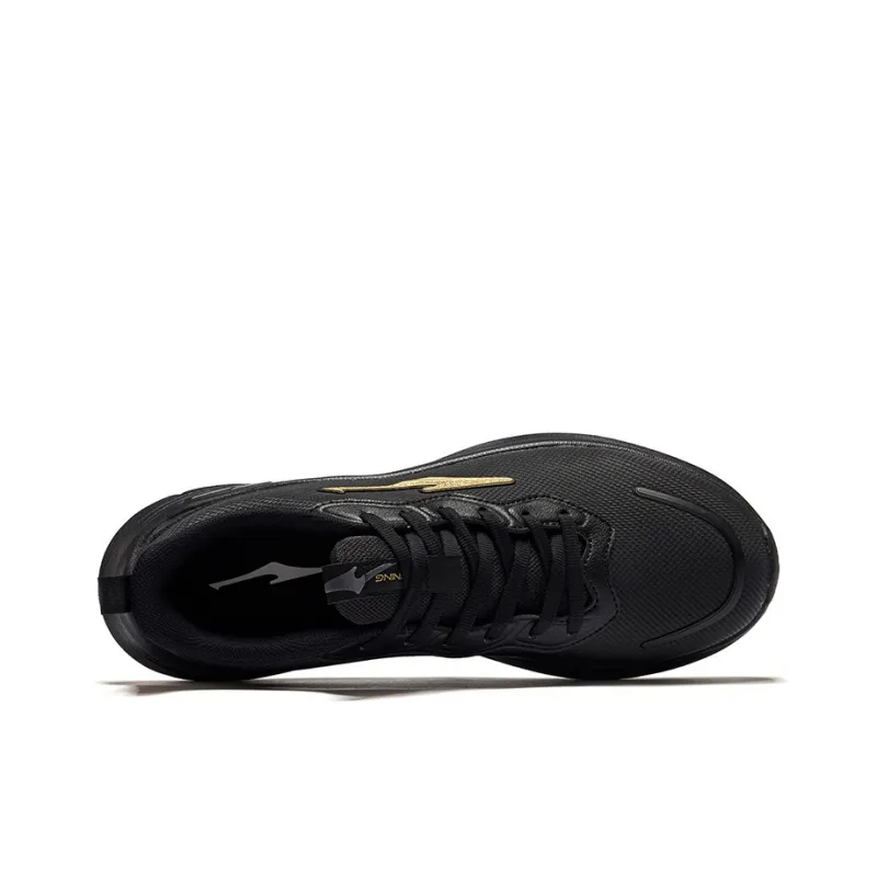 Erke Cushioning, Slip Resistant, Lightweight Low Top Casual Running Shoes Men's Black Gold-2