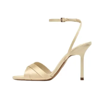 ZARA One Strap Sandals 9cm Women's Ecru