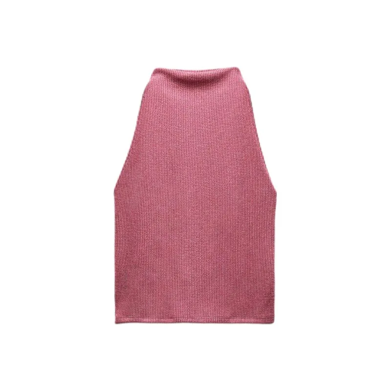 ZARA Tank Tops Women's Pink-0