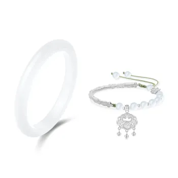 JOYDINNY Glass Cat Eye Bangles Women's