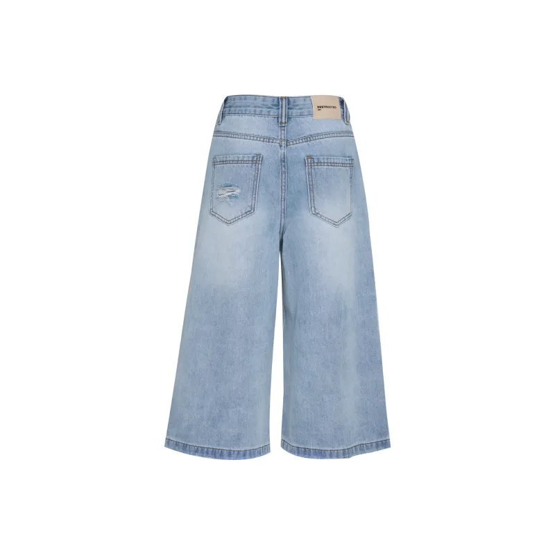 Wen Shan Denim Shorts Women's Sky Blue-1