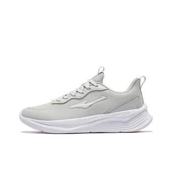 Erke Cushioning, Slip Resistant, Lightweight Low Top Casual Running Shoes Men's Gray White