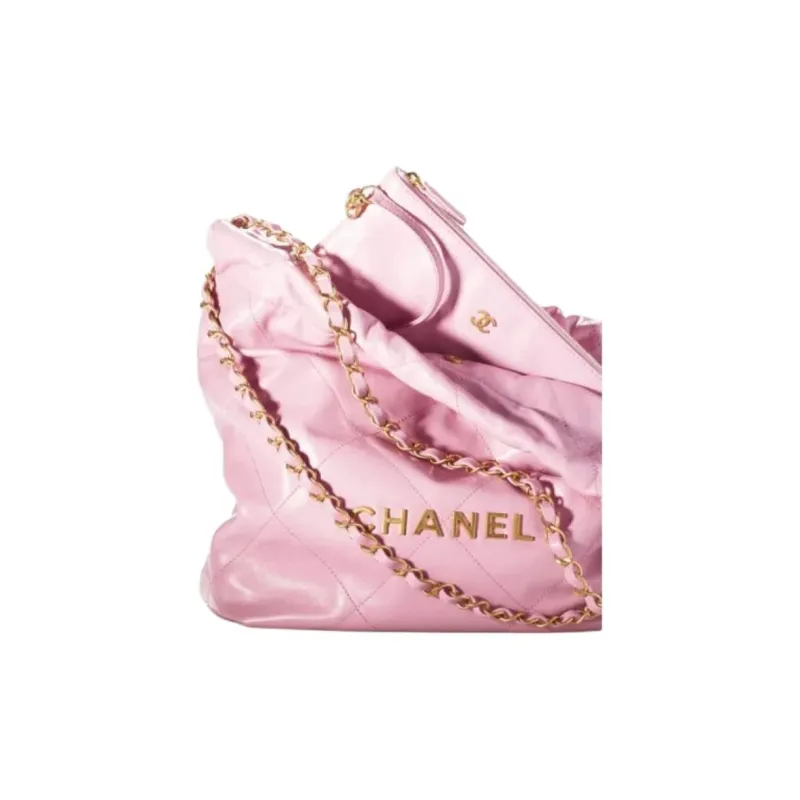 CHANEL 22Bag Smooth Finish Calfskin Tote Bag, Shopping Bag, Handbag Women's Light Pink-2