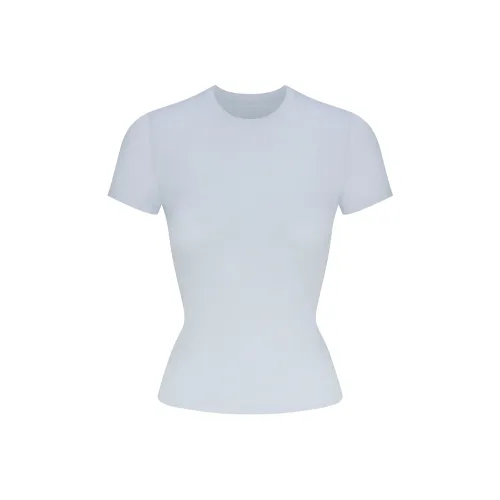 SKIMS SS25 Regular T Shirt Women's ZEN BLUE/Zen Blue