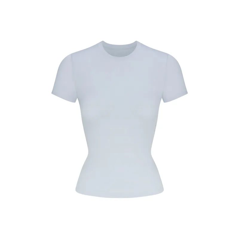 SKIMS SS25 Regular T Shirt Women's ZEN BLUE/Zen Blue-0