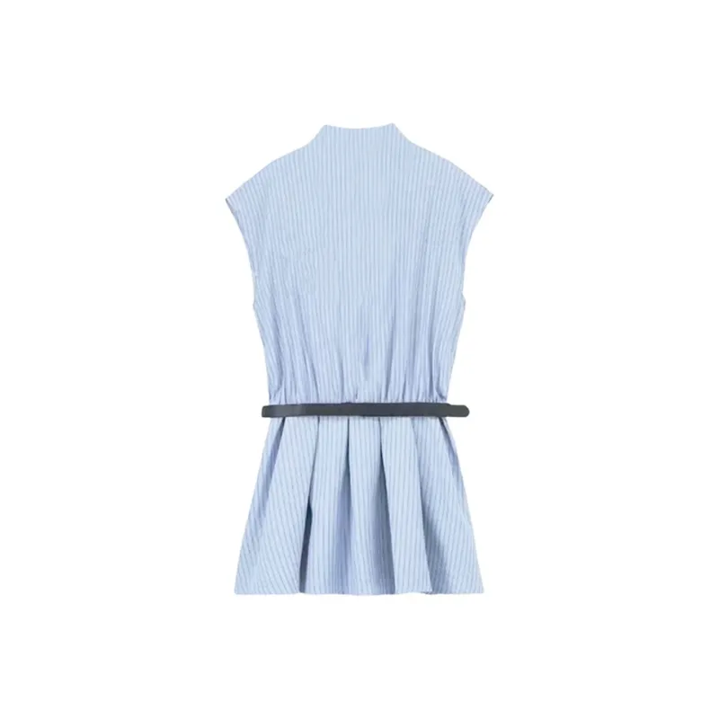 PAZZO Short Sleeved Dress Women's Blue White-1