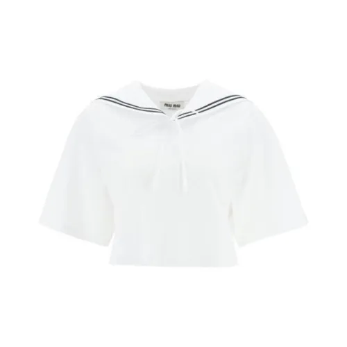 MIU MIU SS23 Crop Tops Women's White