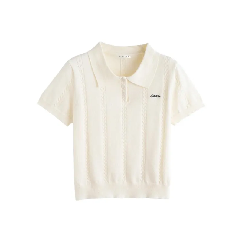 Tonlion T Shirts Women's Ecru-0