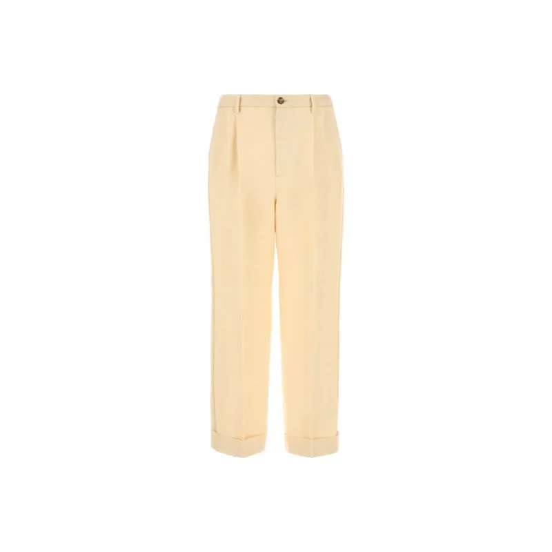 Valentino Pleat Detailed Straight Leg Pants-0