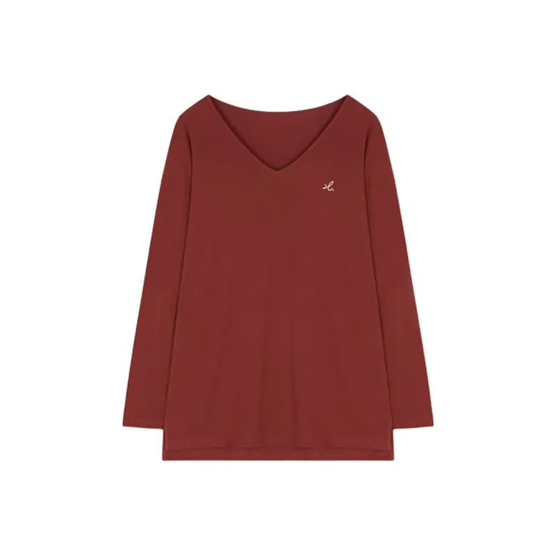 Mo Han Yi Mei New Year T Shirt Women's Cherry Red-0