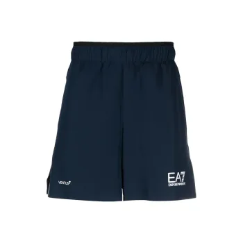 EMPORIO ARMANI EA7 SS23 Men's Logo Print Straight Leg Sport Shorts