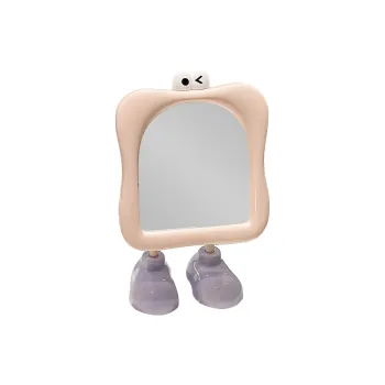 Jingda Cartoon Big Foot Desktop Portable Single Sided Eyes Make Up Mirrors Grooming