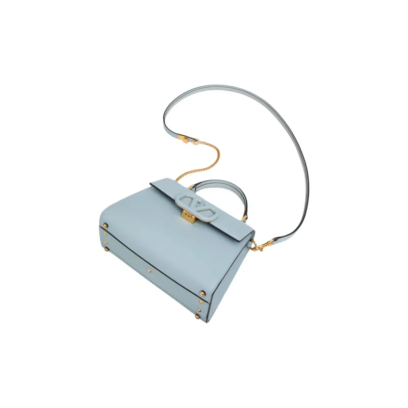 Valentino VSLING Grain Calfskin Shoulder Bag, Crossbody Bag, Handbag Trumpets Women's Blue-1